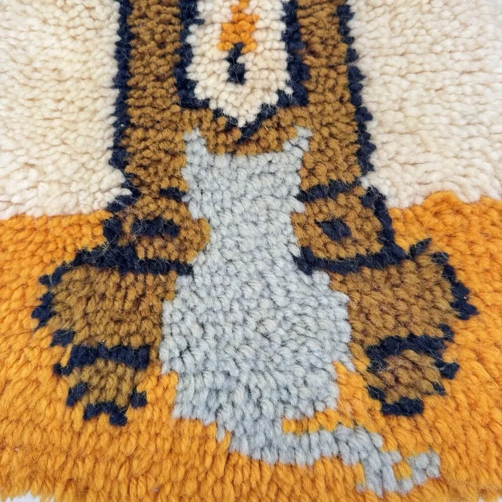 Vintage Handwoven Wall Hanging Tapestry Folk Art Textile 22x12